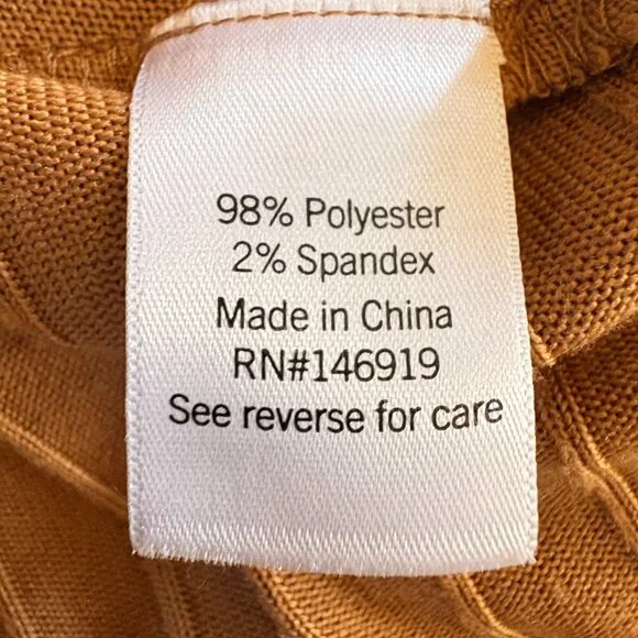 Nine West Women's Large Brown/Gold Tunic Textured Hoodie Sweatshirt - Picture 5 of 6